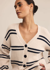 Boyfriend Striped Cardigan | Crystal