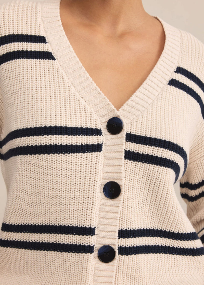 Boyfriend Striped Cardigan | Crystal