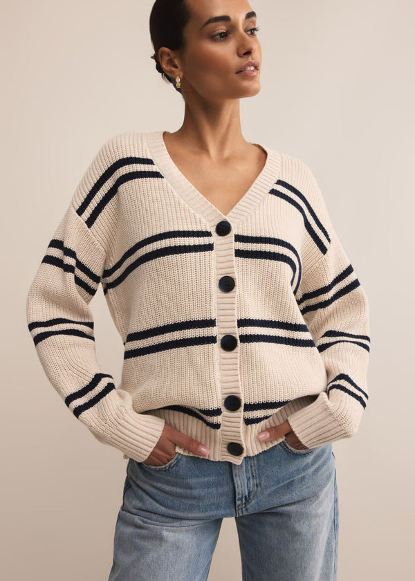 Boyfriend Striped Cardigan | Crystal