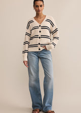 Boyfriend Striped Cardigan | Crystal