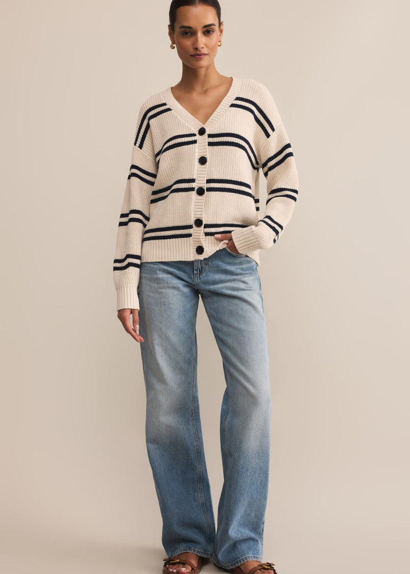 Boyfriend Striped Cardigan | Crystal