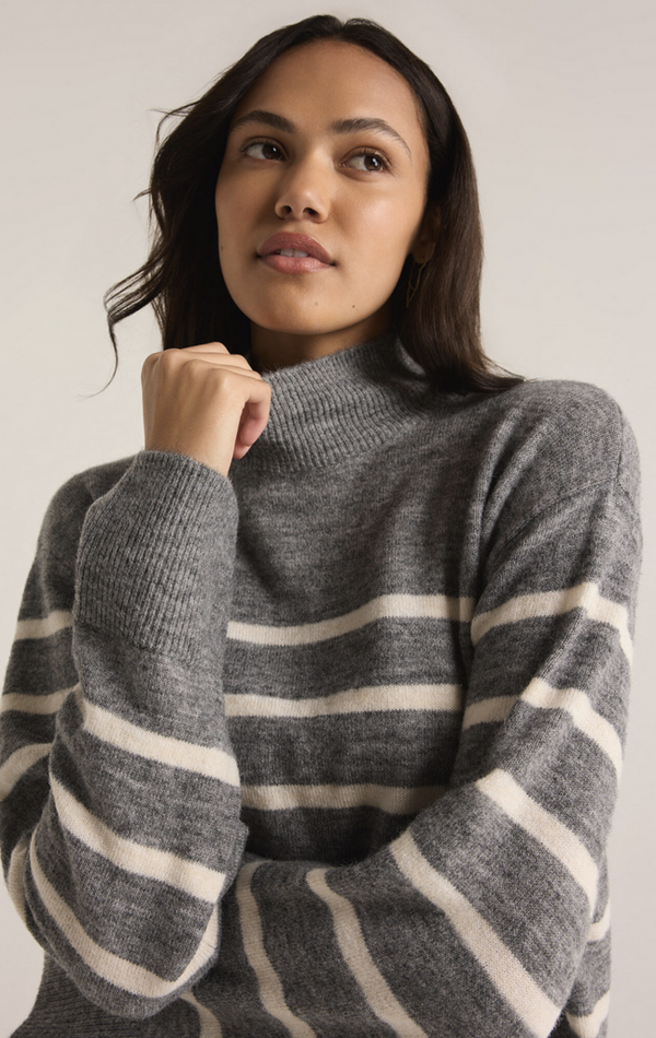 Fin Stripe Sweater | Classic Heather Grey