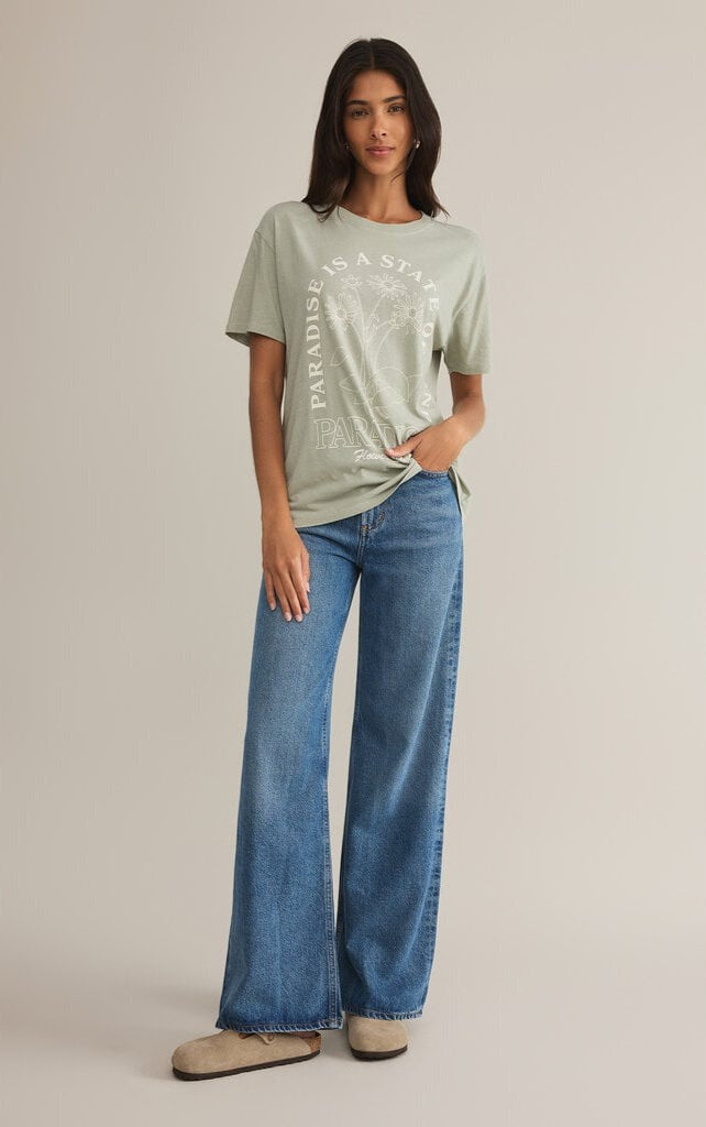 Flower Shop Boyfriend Tee | Sage Green