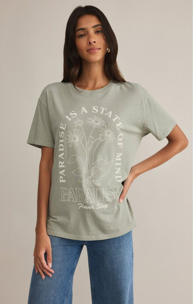 Flower Shop Boyfriend Tee | Sage Green