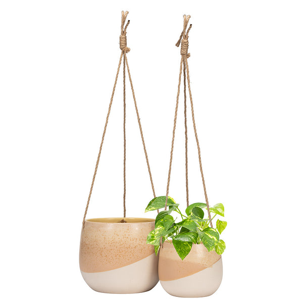 Neutral Abstract Hanging Planter | Small - FINAL SALE