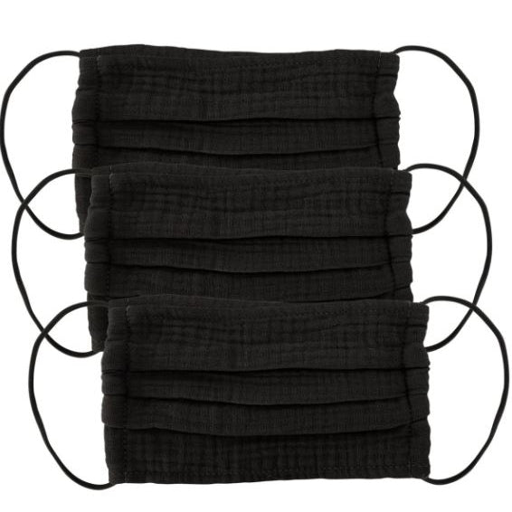Cotton Mask 3 pc Set | All Black - FINAL SALE