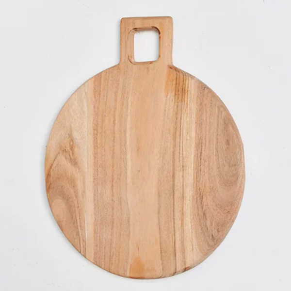 Square Handle Round Serving Board
