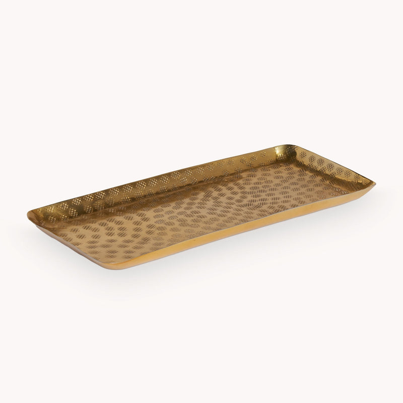 Hammered Rectangle Tray | Gold