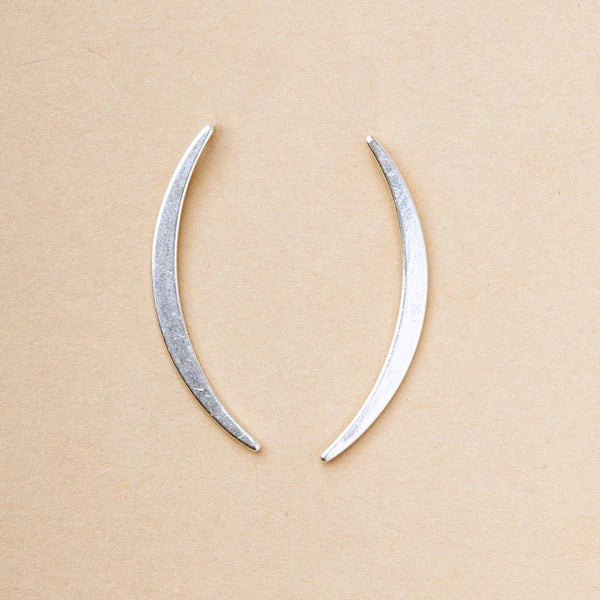 Refined Earring Collection | Gibbous Slice/Sterling Silver