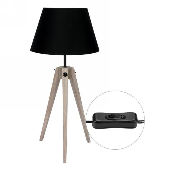 Tripod Table Lamp | Natural Wood & Black {Pick Up Only}