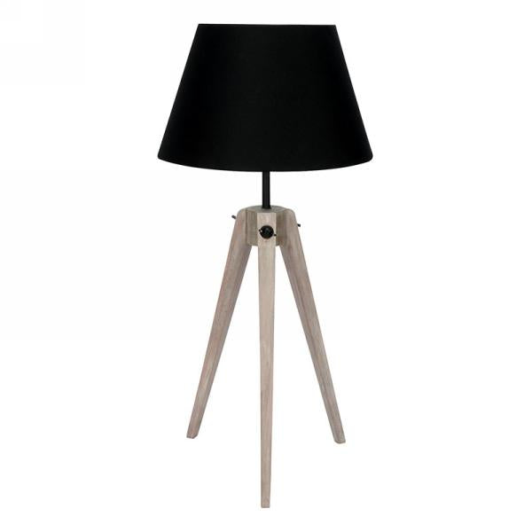 Tripod Table Lamp | Natural Wood & Black {Pick Up Only}