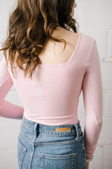 Anastasia Square Neck Bodysuit | Pink Gin - FINAL SALE