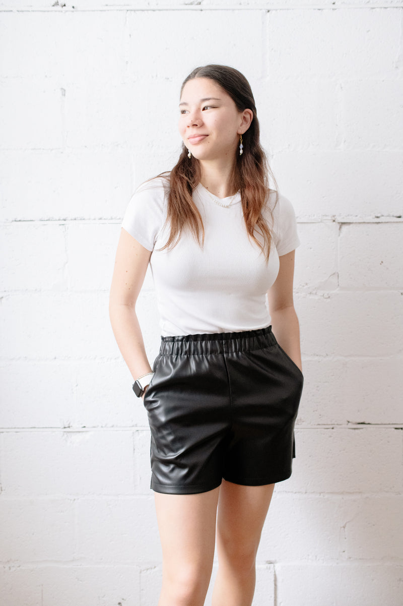 Shilo Vegan Leather Shorts | Black - FINAL SALE