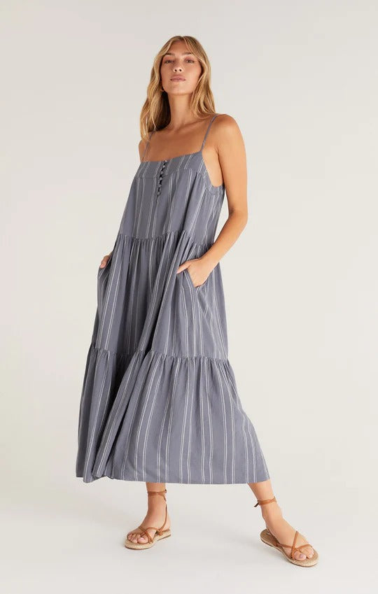 Waverly Striped Maxi Dress | Worn Indigo - FINAL SALE