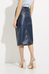 Maeve Vegan Leather Skirt | Navy - FINAL SALE