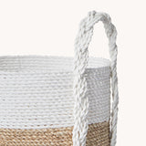 Handled Laundry Basket - White/Natural {Pick Up Only}